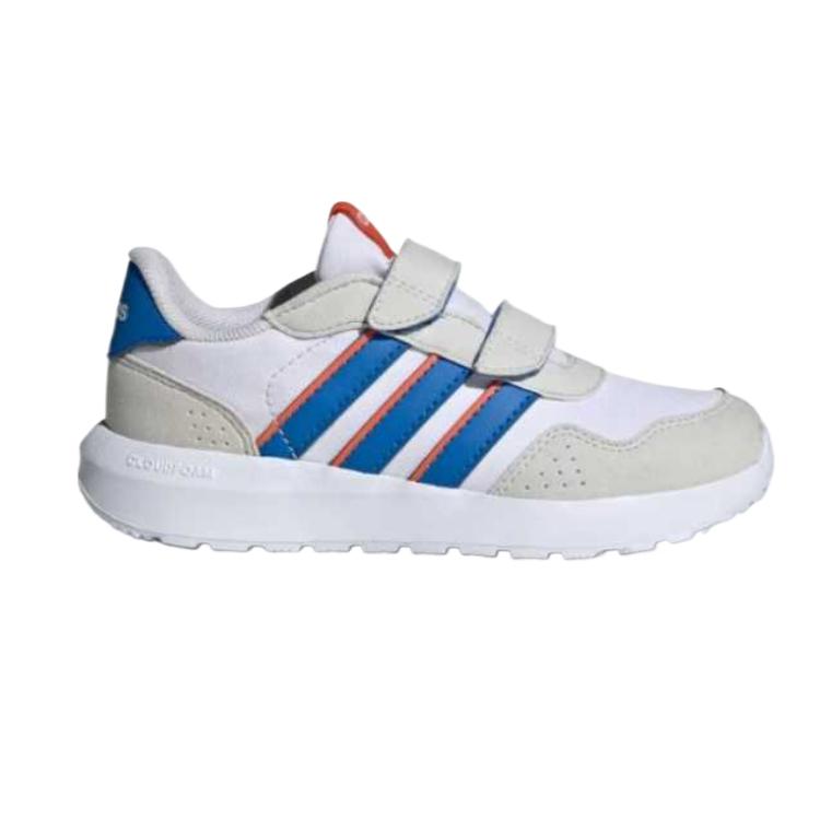 Adidas Run 60s Cf Fashionable Breathable Low-Top Kids Casual Shoes Kids Sneakers White Air-Force-Blue Half-Impact-Orange JH6211