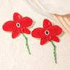 ZA Fashionable New Personalized Red Drip Enamel Metal Large Flower Earrings, Simple and High-end Exquisite Sense
