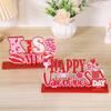 Classical Wood LOVE KISS Figurines Desk Ornaments for Valentine's Day Decoration Couple Gift Indoor Party Decoration