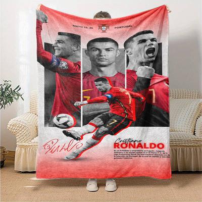 Ronaldo's Dynamic Celebration Blanket Soft Warm Cozy Suitable for Couch Livingroom Bedding All-Season Use Modern