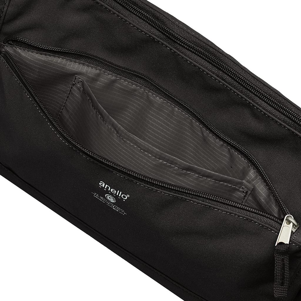 Anello Grande CABIN GTM0172Z Shoulder Bag, A5 Size, Lightweight, Water-Repellent, and with Multiple Storage Spaces, Dark Black