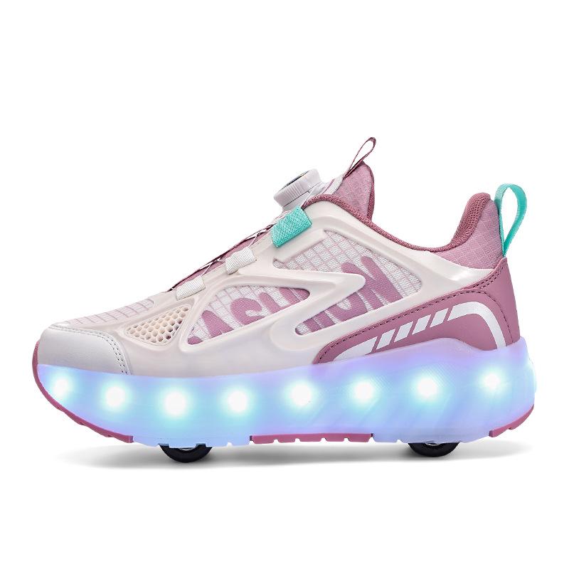 

Binle Bird Luminous 4-Wheel Kids Running Shoes: Removable, Summer-Friendly for Boys & Girls 38