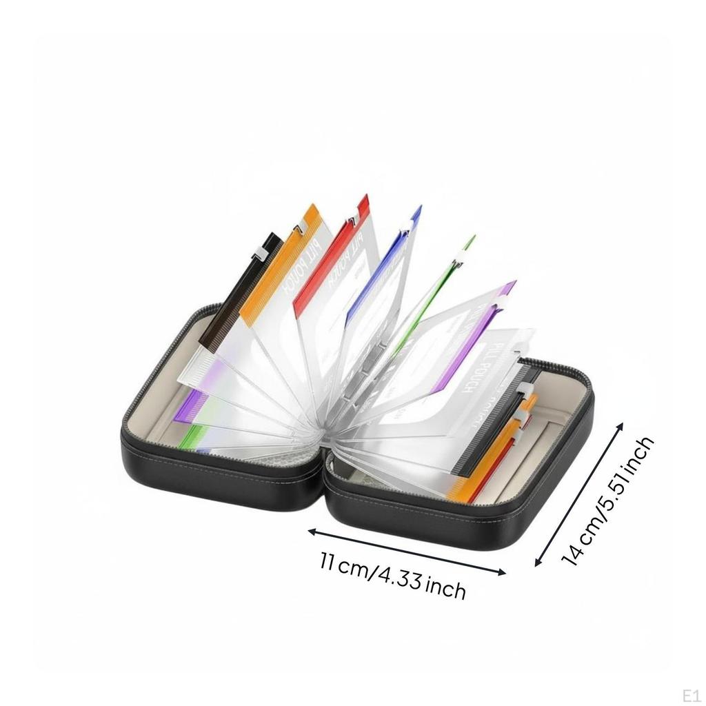 14 Pieces A8 Capsule Holder Binder Portable Dose Pocket Organizer Reusable