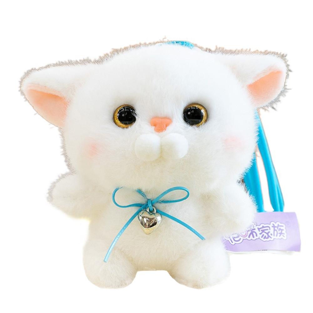 Fluffy Kitten Doll Keychain Furry Cat Plush Toy Keychain Creative Cat Doll Pendant  Home Decor