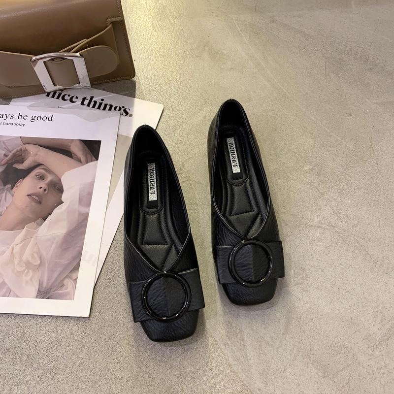 Fashion Women's Flat Shoes 2025 Summer Autumn Fashion Square Toe Comfortable Anti Slip Women's Shoes Outdoor Casual Shoes Zapatos Mujer