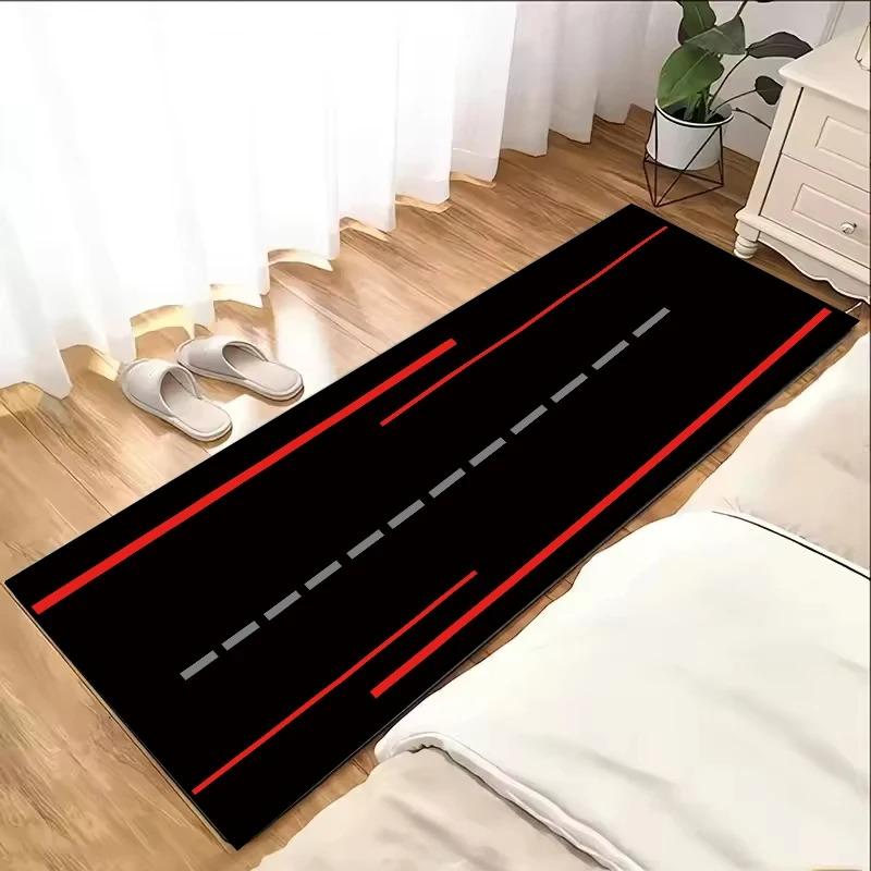Sfondo Nero Segnaletica Stradale Blu Tappeto Lungo da Corridoio Ingresso Camera da Letto Tappetino Antiscivolo Tappeto per Area Tappeto da Camera da Letto