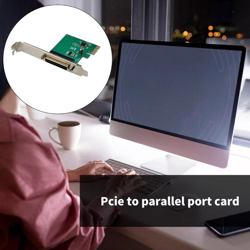 PCIe to Parallel Port Expansion Card PCIE to DB25 Easy Installation Convenient Expansion Card Low Profile Bracket
