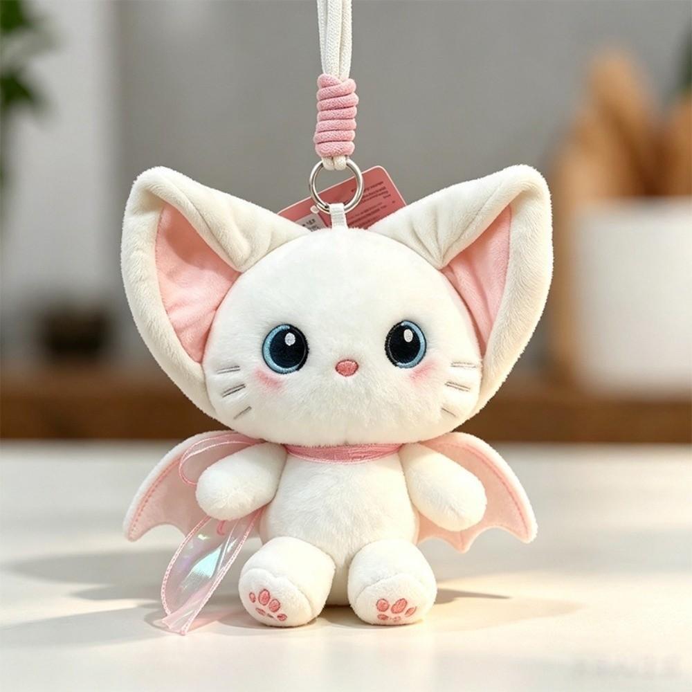 Plush Kitten Stuffed Doll Big Ears Bag Charm Kawaii Cat Keychain Christmas Party Gifts