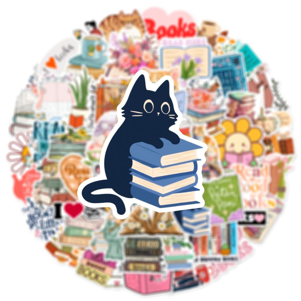 10/25/50pcs Books Graffiti Reading Stickers for DIY Scrapbook Stationery Suitcase Water Bottle Phone Laptop Guitar Toy