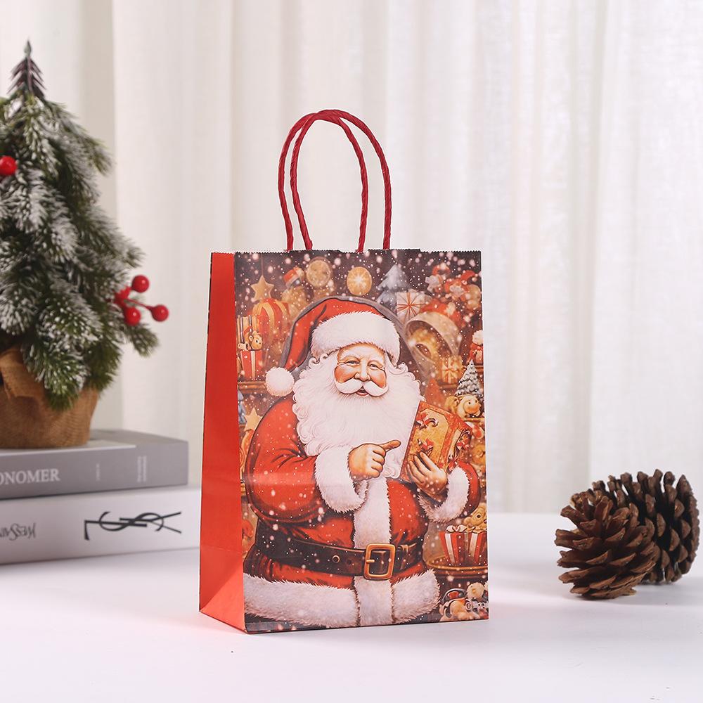 StoBag Christmas Paper Gift Bags for Kids Party Children's Package Candy Toys New Year's Supplies 12/30pcs