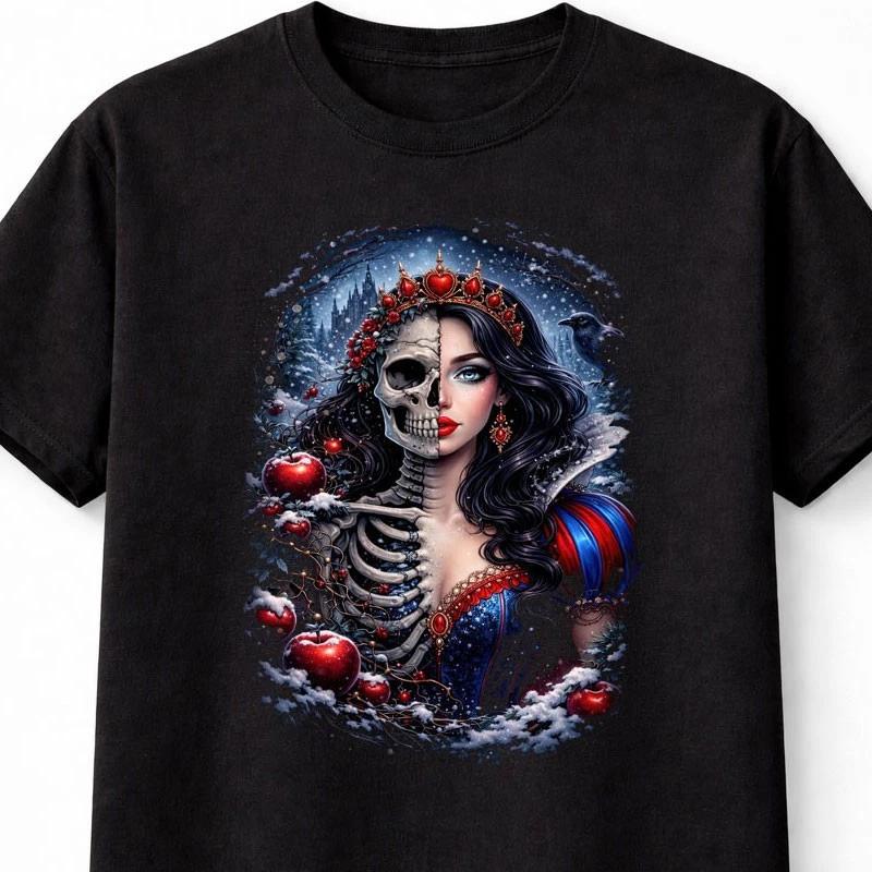 Snow White T Shirt Skeleton Princess Poison Apple Dark FairyTee Unisex S5XL S