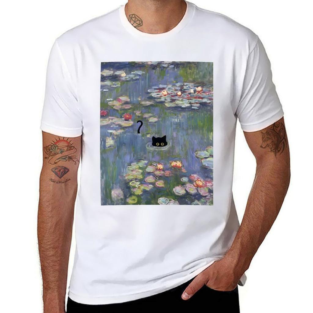 Katze Monet Seerose T-Shirt Strapazierfähiges Arbeits-T-Shirt