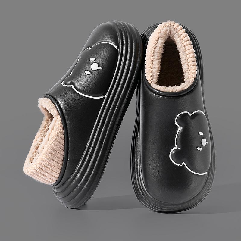 2024 Velvet-Lined Cotton Slippers: Waterproof, Warm, Couples' Design for Men & Women - Perfect for Autumn/Winter