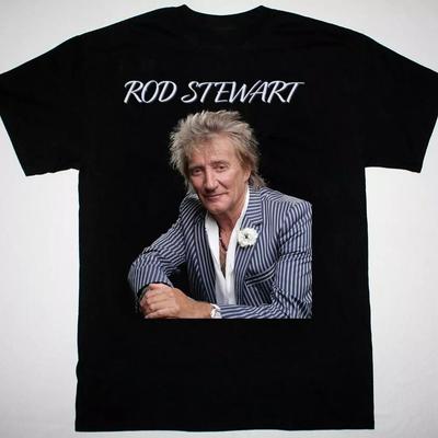 Rod Stewart 2025 plakát černé tričko s krátkým rukávem Všechny velikosti S až 45XL HRN170 Unisex tričko