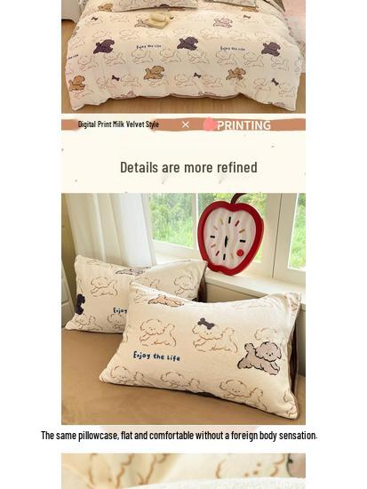 Velvet Fleece Bedding Set: Four-Piece Plush Student Dorm Winter Set