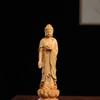 Boxwood Buddha Statue Stand, Amitabha Bodhisattva Buddha Household and Office Decoration, Avalokitesvara, Guanyin Sculpture, 1Pc