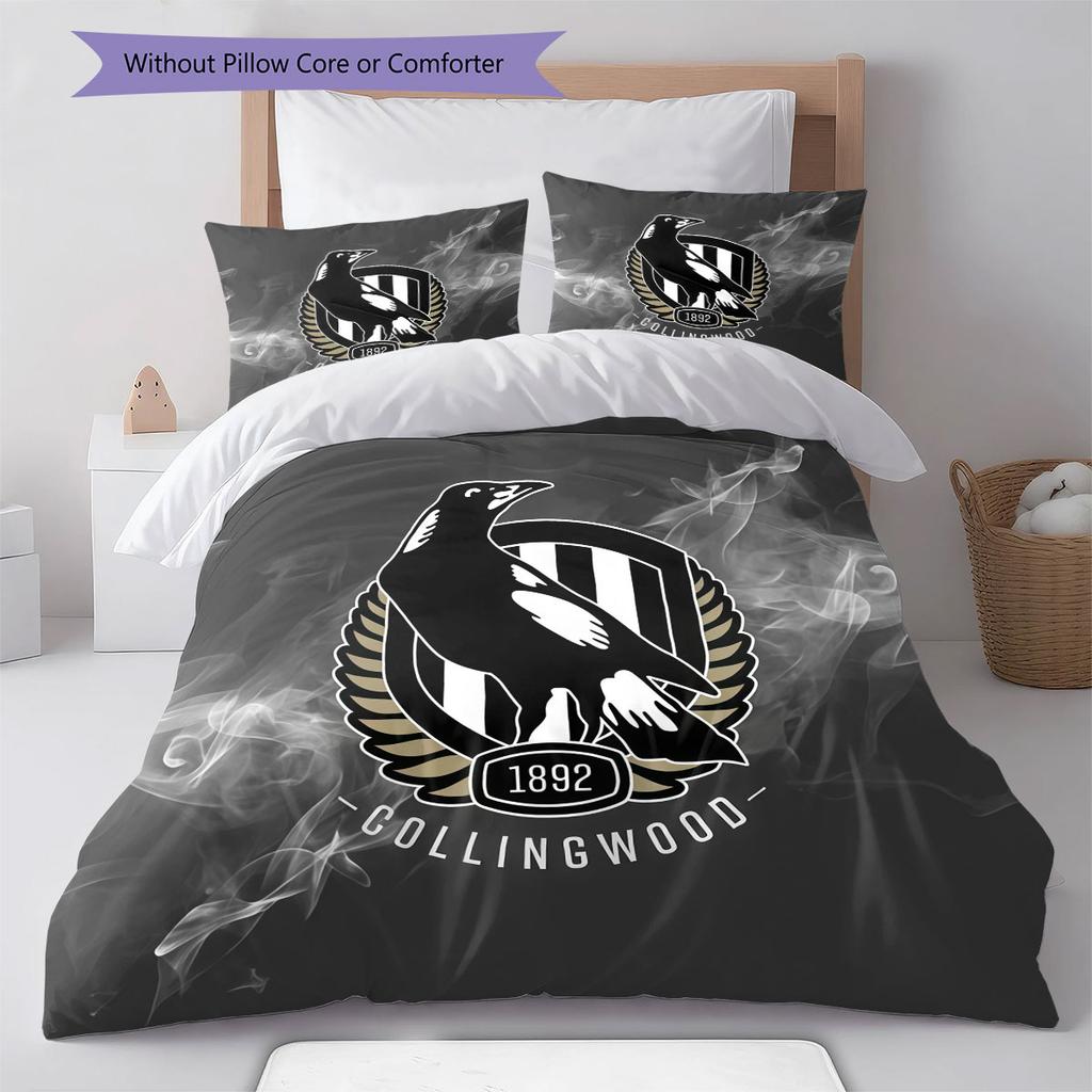Collingwood Magpies Pride Bedding Quilt Set Quilt Cover Pillowcase Home Decoration Birthday Gift (1 * duvet cover + 2 * pillowcase, without core)