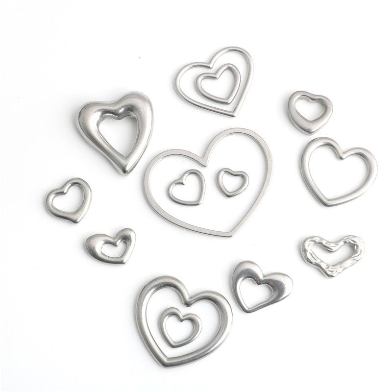 

Fashion Stainless Steel Cut Out Heart Pendant Fashion Trendy Cool Punk Hip Hop Stylish Matching DIY Ornament Accessories 6 #