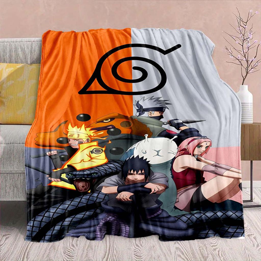 Naruto Anime Flannel Blanket - Soft Warm Perfect for Sofa, Bedding Camping Travel Office Home Decor