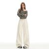 Women's High Waist Wide Leg Jeans Seam Detail Baggy Denim Pants Streetwear For Autumn