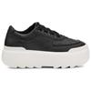 UGG Leather Round Toe Thick Sole Shoes Women Shoes Bright-White Black 1133970-BBGW