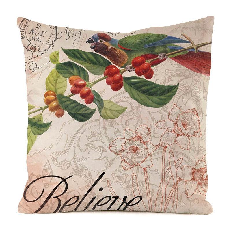 European Colorful Countryside Style Digital Printing Short Plush Pillow Covers For Car Sofa Office Cushion Cover Home Goods