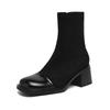 Krazing Pot Flock Winter Round Toe Modern Platform Size 33 Boots Size 43 Women Fashion British School Elastic Ankle Boots
