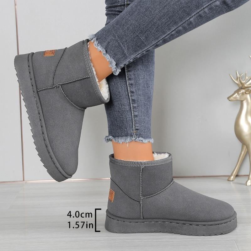 Women's Winter Warm-Lined Thickened Short Snow Boots, Fur-Lined Thick-Soled Anti-Slip Casual Footwear.