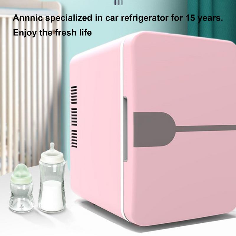 6L Car Mini Fridge Beauty Cosmetics Mask Makeup Skincare Refrigerator DC 12V / AC 220V Heated Cooling Dormitory Refrigerator