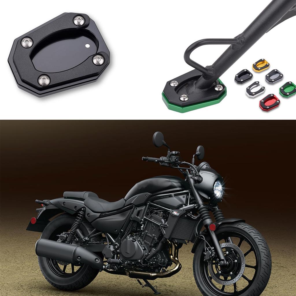 LEDISHUN Motorcycle Side Stand Plate for Kawasaki ELIMINATOR/SE400/Eliminator 400 (2023-2024) (Black)