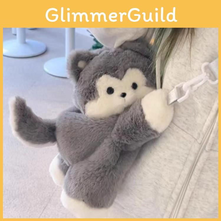 Husky Dog Plush Bag For Children With Storage Space And Durable Stitching