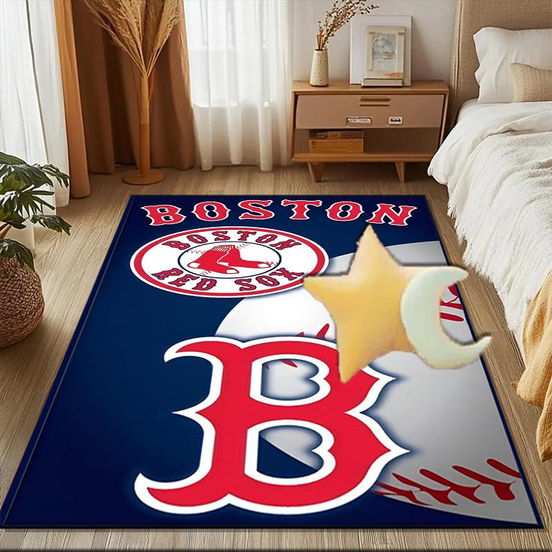 Boston Sox Hockey Floor Mat for Living Room, Game Rooms, Office, Bedroom, Office Floor Mat Playful Design, Christmas Fan Gifts