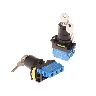 1 sada 12V 220V 10A 2/3 polohy 1/2 NO 1/2 NC Vypínač s otočným knoflíkem volič s klíči 22mm La36M Klíčový spínač