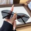 High-value Retro Metal Cat Eye Sunglasses Women's Outdoor Punk No-makeup Artifact Glasses Frame Men's Sunglasses
