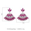 Cross Border Zircon Earrings Luxury Red Tourmaline Fan-shaped Skirt Royal Sapphire