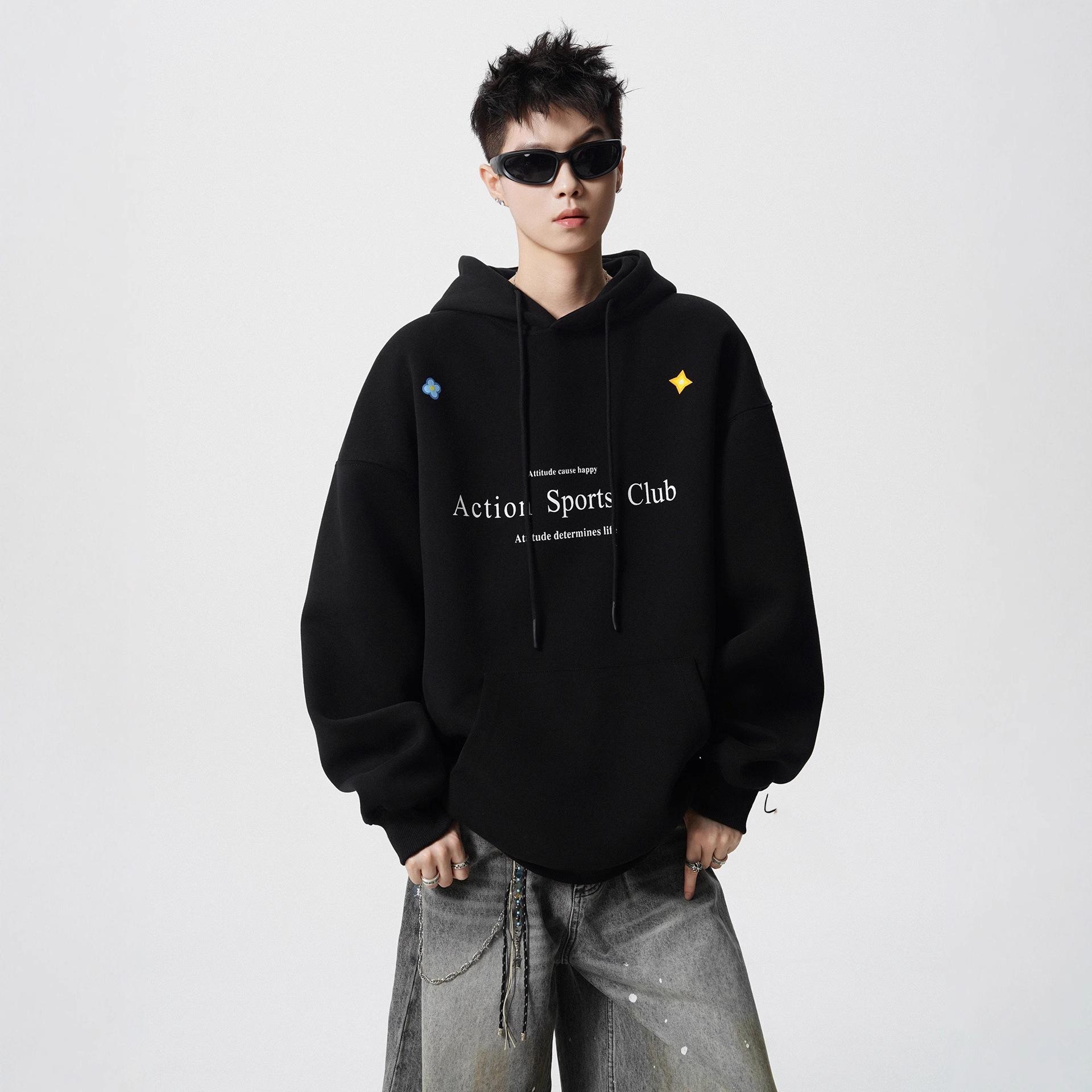 Американский худи для мужчин и женщин осенне-зимний уличный с принтом букв свободный куртка-худи 5XL 3630₽