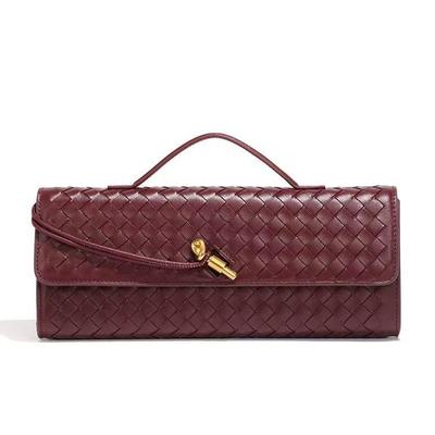 Borsa a Tracolla da Donna Clutch Baguette Intrecciata - Elegante Borsa a Fisarmonica da Sera a Spalla