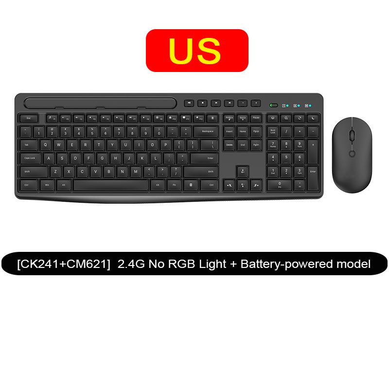 2.4G Wireless Keyboard Mouse Set RGB Backlit Rechargeable Full-Size Rechargeable Ergonomic Business Office Keyboard & Mouse Set