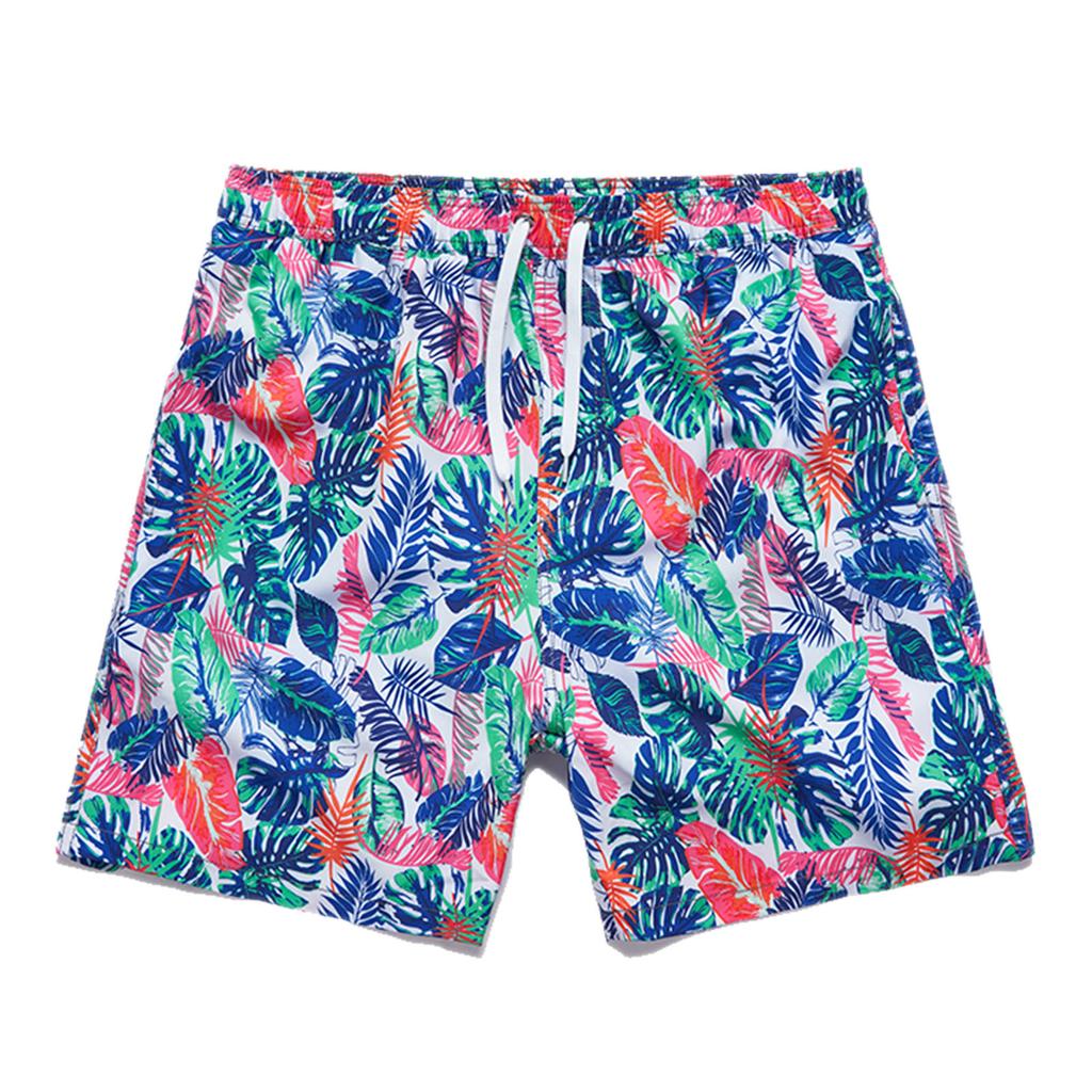 Men Swim Shorts Elastic Drawstring Mesh Lining Side Pocket Quick Dry Men S Bathing Suit for Party Beach Surfing Blue L
