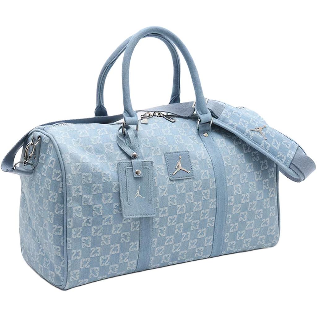 Jordan Monogram 25L Brand Logo Pattern Printed Denim Travel Bag Unisex Travel Bag Purple MM9060-571