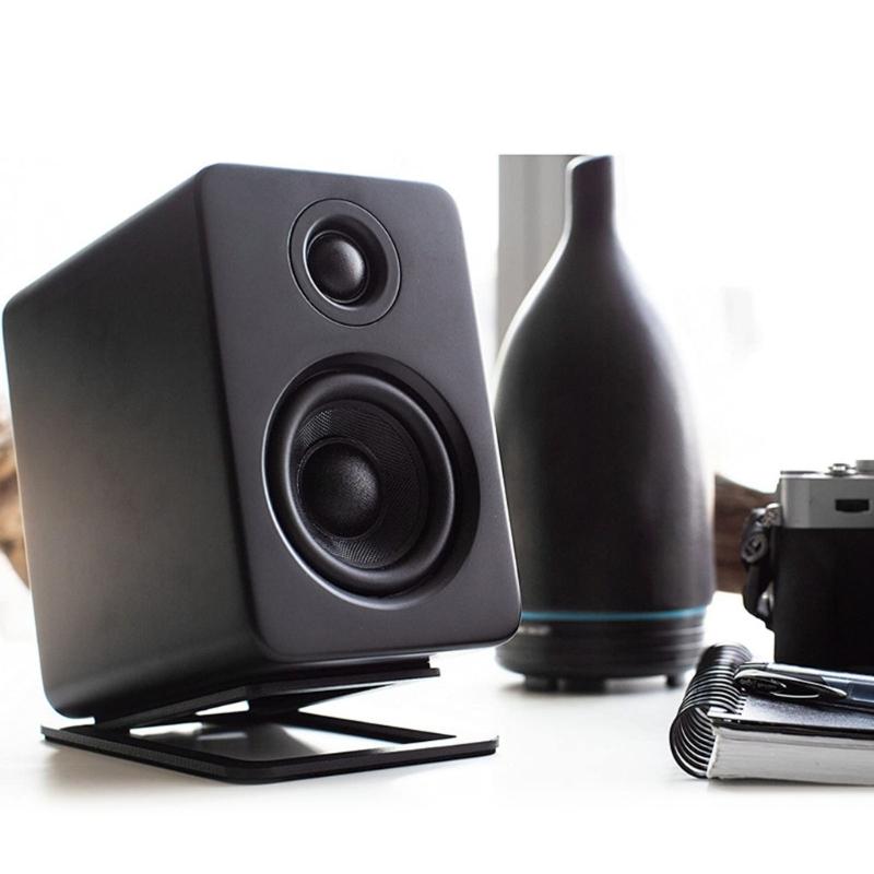 Universal Fit Heavy Duty Speaker Mount For Desktop HIFI Systems Tool Less Quick Assembly 15 Degree Angled Base