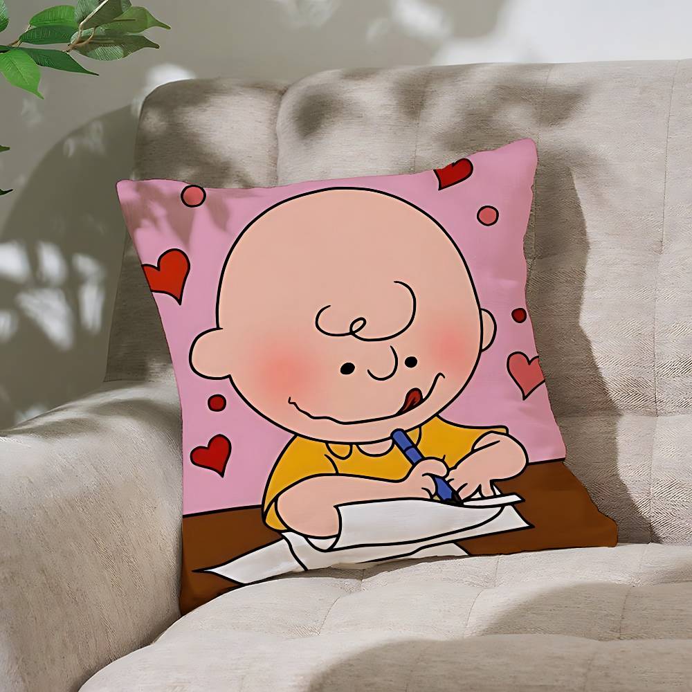 Cute C-charlie B-brown-S Pillow Case Cushion Cover Soft Cute Throw Pillow Case For Car Sofa Pillowcase Polyester With Zipper