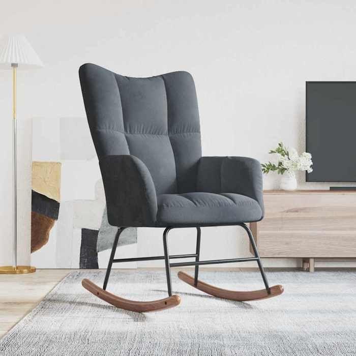 VidaXL Chaise à Bascule Chaise de Relaxation Siège de Relaxation Fauteuil de Salon Salle de Séjour Maison Intérieur Gris 328140
