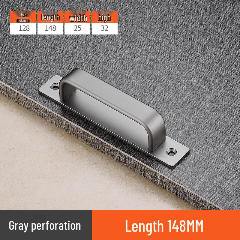 Aluminum Alloy No-Drill Anti-Theft Door Handle for Sliding, Bathroom, and Entrance Doors