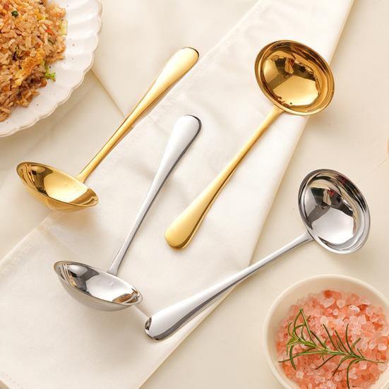 Rustfritt Stål Skje Stor Varmgryte Suppeøse Ramen Nudler Øse Langt Håndtak Spiseskje Kjøkkenredskap