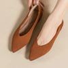 Women's Flat Shoes Spring and Autumn Fashion Knitted Breathable Non Slip Rubber Sole Pointed Women Comfortable Casual Boat Shoes