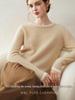 Women's 100% Cashmere Slimming Round Neck Color Block Two-Piece Look Knit Sweater
