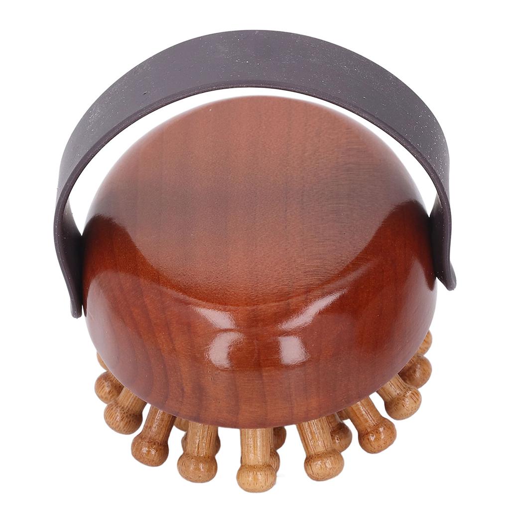 Massage Brush Ergonomic Design Portable Solid Wood Handheld Massager Body Brush for Home