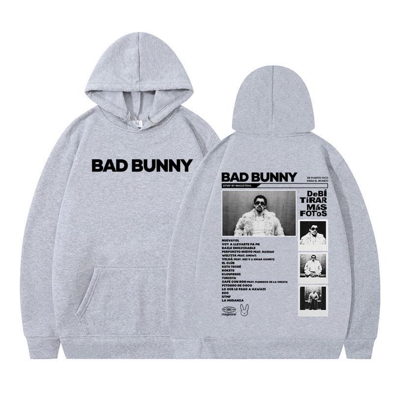 

Худі з графікою репера Bad Bunny DTMF DeBi TiRAR MaS FOToS Вінтажне чоловіче з довгим рукавом вільне флісове оверсайз спортивний костюм вуличний одяг S