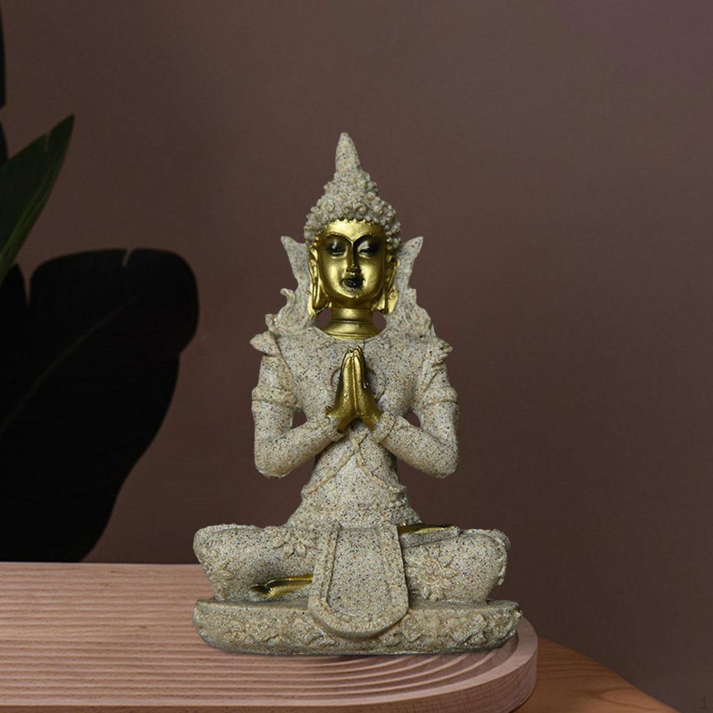 Buddha Sculpture for Home Office Decor - Handcrafted Resin Figurine